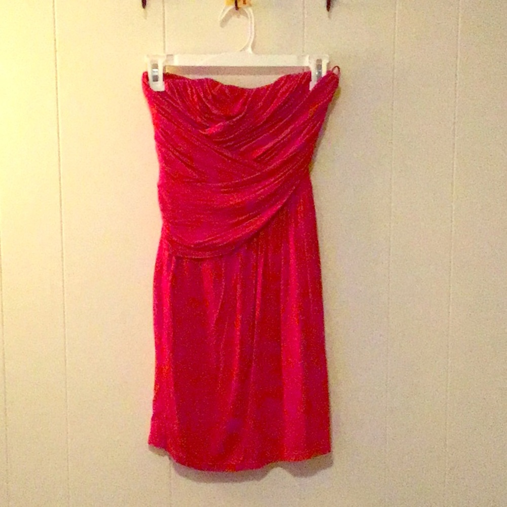 Express red strapless dress